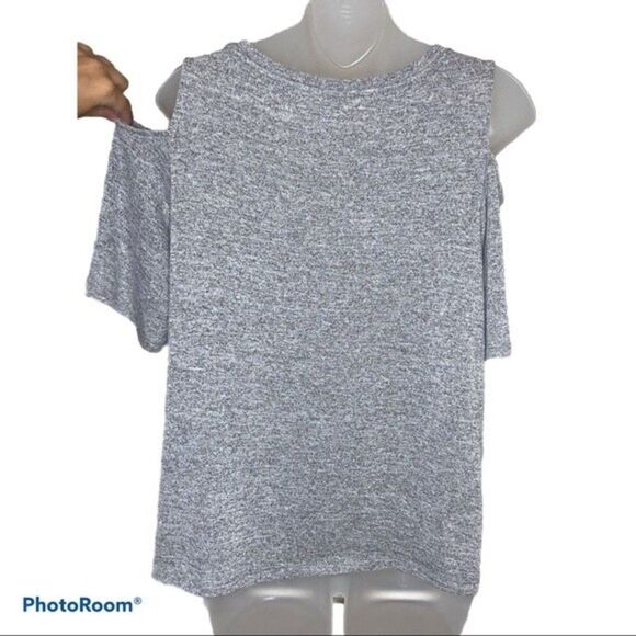 GAP Softspun Gray Marl Cold Shoulder Top Size Small - Picture 4 of 6